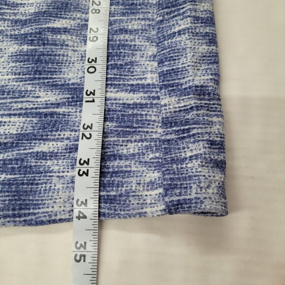 Loft Dress Women 4 Blue Short Sleeve Textured Slightly Discolored Armpits - Picture 10 of 12